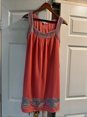 Ya Los Angeles Coral Sundress with grey Trim